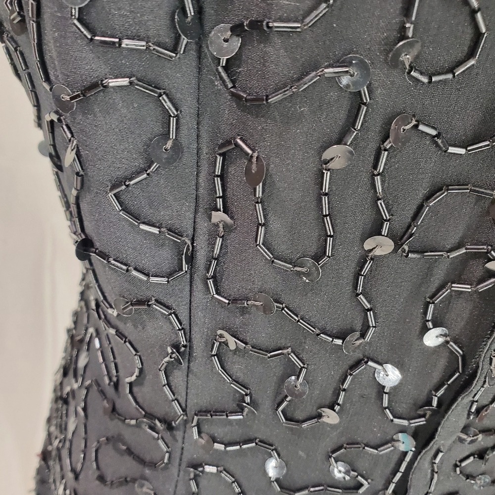 Vintage 100% Silk Robert Anthony Beaded Great Gatsby Inspired Cocktail Dress - Picture 6 of 15